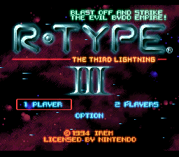 R-Type III - The Third Lightning (USA) Title Screen